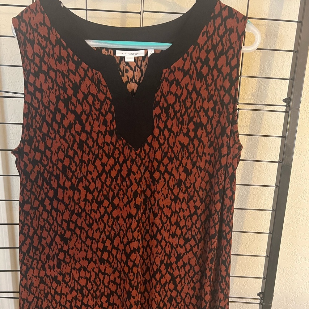 Rust orange /Black Sleeveless Dress - Picture 4 of 5